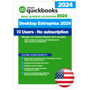 QuickBooks Desktop Enterprise 2024 – Lifetime License Key – USA Version (10 Users)